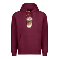 Burgundy iced coffee with cream Premium Hoodie - BarkalooDesign