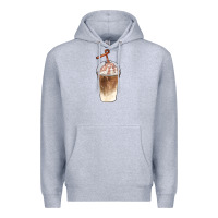 Heather Grey iced coffee with cream Premium Hoodie - BarkalooDesign