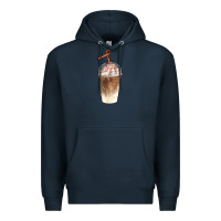 Navy iced coffee with cream Premium Hoodie - BarkalooDesign