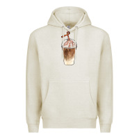 Oatmeal Heather iced coffee with cream Premium Hoodie - BarkalooDesign