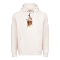 Pale Pink iced coffee with cream Premium Hoodie - BarkalooDesign