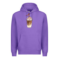 Purple iced coffee with cream Premium Hoodie - BarkalooDesign