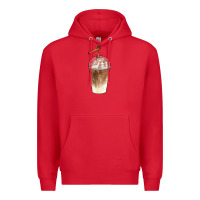 Red iced coffee with cream Premium Hoodie - BarkalooDesign