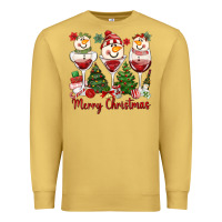 Antique Gold merry christmas wine and cocktails Premium Sweatshirt - MaliasSmallBusiness