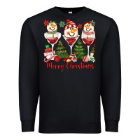 Black merry christmas wine and cocktails Premium Sweatshirt - MaliasSmallBusiness