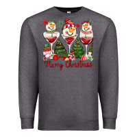 Charcoal Heather merry christmas wine and cocktails Premium Sweatshirt - MaliasSmallBusiness