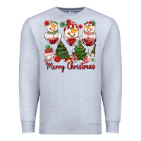 Heather Grey merry christmas wine and cocktails Premium Sweatshirt - MaliasSmallBusiness