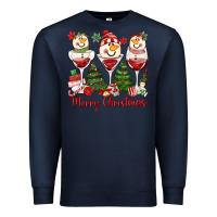 Navy merry christmas wine and cocktails Premium Sweatshirt - MaliasSmallBusiness