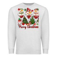 Oatmeal Heather merry christmas wine and cocktails Premium Sweatshirt - MaliasSmallBusiness