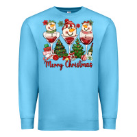 Ocean Blue merry christmas wine and cocktails Premium Sweatshirt - MaliasSmallBusiness