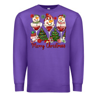 Purple merry christmas wine and cocktails Premium Sweatshirt - MaliasSmallBusiness