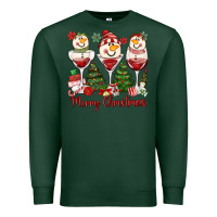 Sports Green merry christmas wine and cocktails Premium Sweatshirt - MaliasSmallBusiness