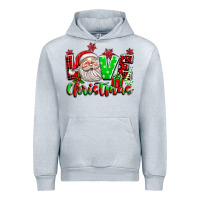 Heather Grey love christmas santa Urban Hoodie - texasbilliewilder