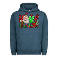 Pigment Midnight Navy love christmas santa Urban Hoodie - texasbilliewilder