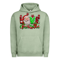 Pigment Oil Green love christmas santa Urban Hoodie - texasbilliewilder