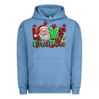 Pigment Pebble Blue love christmas santa Urban Hoodie - texasbilliewilder