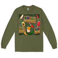 Army Green hispanic heritage seamless pattern Long Sleeve Tee - BundleAndBundleShop