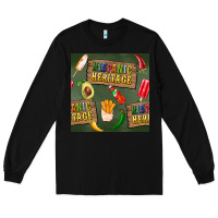 Black hispanic heritage seamless pattern Long Sleeve Tee - BundleAndBundleShop