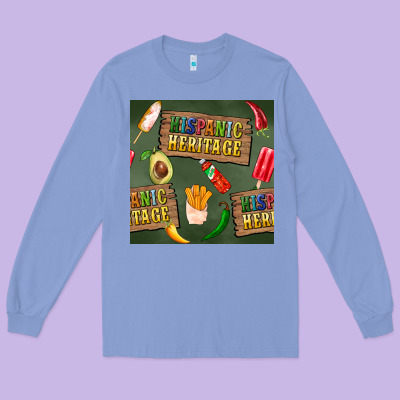 Hispanic Heritage Seamless Pattern Long Sleeve Tee Designed By Bundleandbundleshop