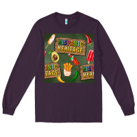Plum hispanic heritage seamless pattern Long Sleeve Tee - BundleAndBundleShop