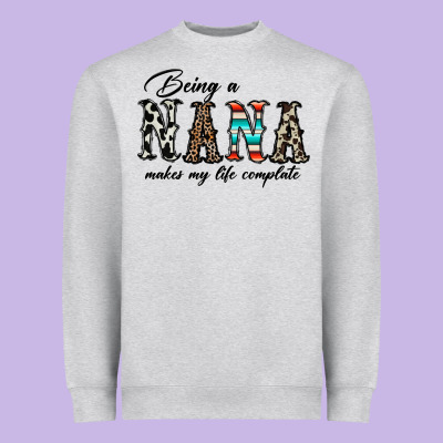 Being Nana Makes My Life Complate Heavyweight Sweatshirt Designed By Cowhidedigitalart
