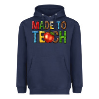 Navy made to teach Heavyweight Hoodie - NancyCooperArtShop