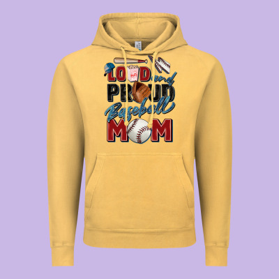 Loud And Proud Baseball Mom Vintage Hoodie Designed By Zillion Design Studio