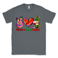 Charcoal Heather peace love wine Classic Tee - AdoDesignShop