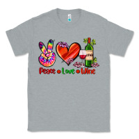Heather Grey peace love wine Classic Tee - AdoDesignShop