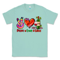 Seafoam peace love wine Classic Tee - AdoDesignShop