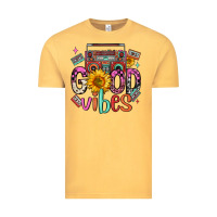 Vintage Mustard good vibes cassette boombox Vintage Tee - FaDigitalArtStudio