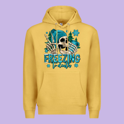 Freezing To Death Winter Skull Premium Hoodie Designed By Jasminsmagicworld