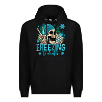 Black freezing to death winter skull Premium Hoodie - Jasminsmagicworld