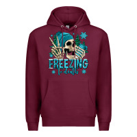 Burgundy freezing to death winter skull Premium Hoodie - Jasminsmagicworld