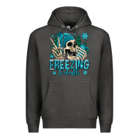 Charcoal Heather freezing to death winter skull Premium Hoodie - Jasminsmagicworld