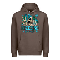 Coffee freezing to death winter skull Premium Hoodie - Jasminsmagicworld