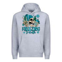 Heather Grey freezing to death winter skull Premium Hoodie - Jasminsmagicworld