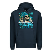 Navy freezing to death winter skull Premium Hoodie - Jasminsmagicworld