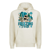 Oatmeal Heather freezing to death winter skull Premium Hoodie - Jasminsmagicworld