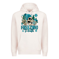 Pale Pink freezing to death winter skull Premium Hoodie - Jasminsmagicworld