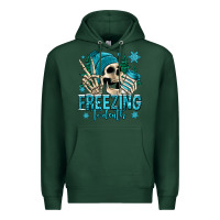 Sports Green freezing to death winter skull Premium Hoodie - Jasminsmagicworld