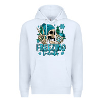 White freezing to death winter skull Premium Hoodie - Jasminsmagicworld
