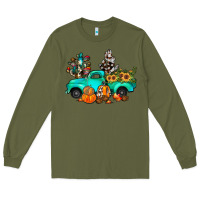 Army Green cactus pumpkin truck fall Long Sleeve Tee - JahusDesignShop