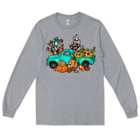 Heather Grey cactus pumpkin truck fall Long Sleeve Tee - JahusDesignShop