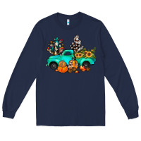 Navy cactus pumpkin truck fall Long Sleeve Tee - JahusDesignShop