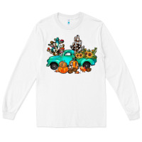 White cactus pumpkin truck fall Long Sleeve Tee - JahusDesignShop