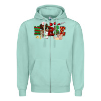 Seafoam Christmas Nurse Zipper Hoodie - NancyCooperArtShop