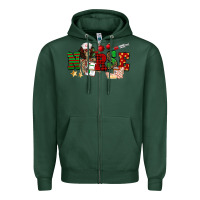 Sports Green Christmas Nurse Zipper Hoodie - NancyCooperArtShop