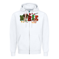 White Christmas Nurse Zipper Hoodie - NancyCooperArtShop