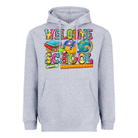 Heather Grey welcome school Heavyweight Hoodie - NancyCooperArtShop